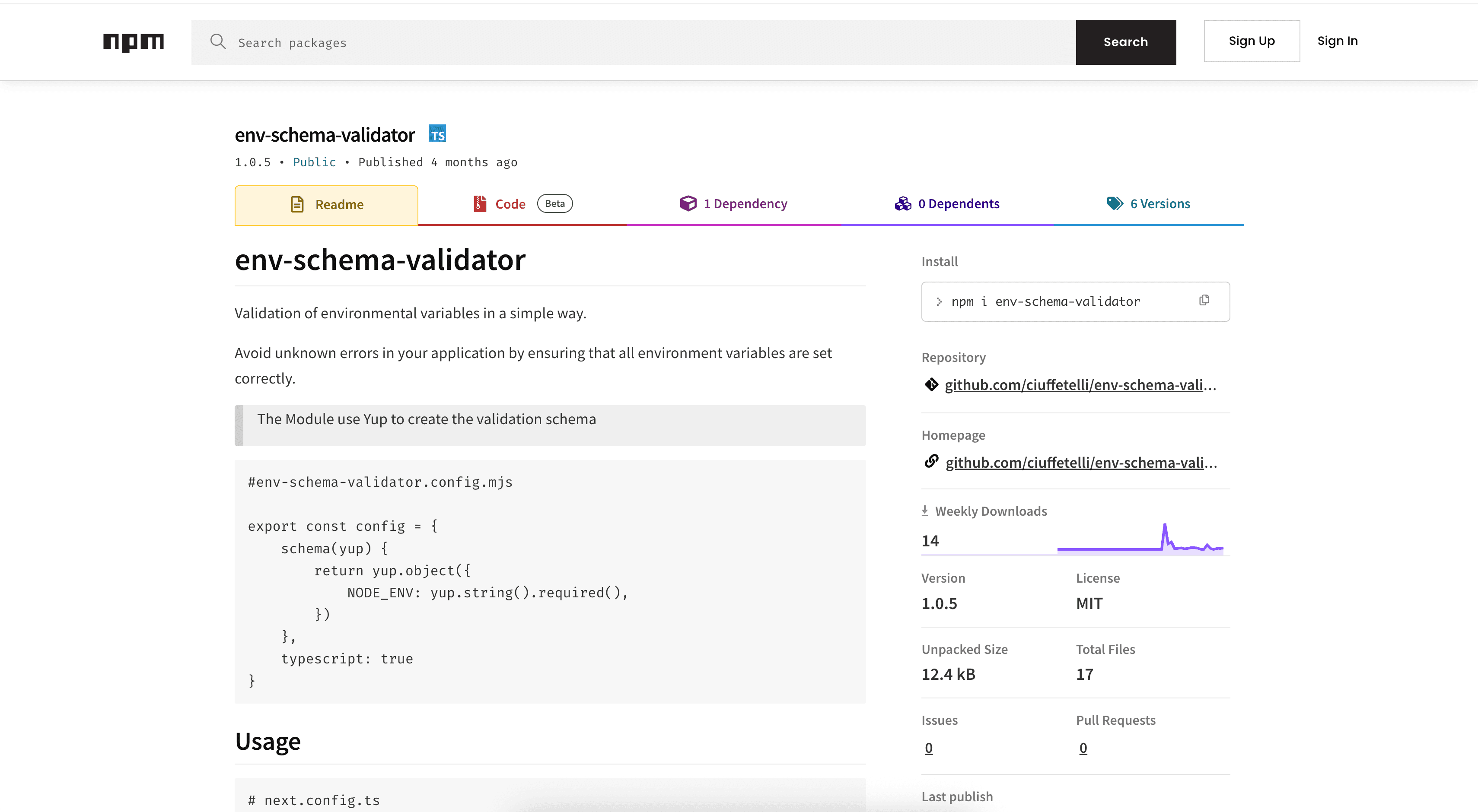 📦 Env Schema Validator - Node Package